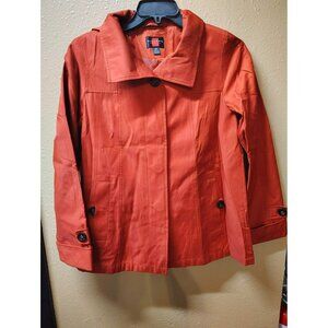 Gallery vintage rust/orange removable Hood peacoat jacket career women's MP